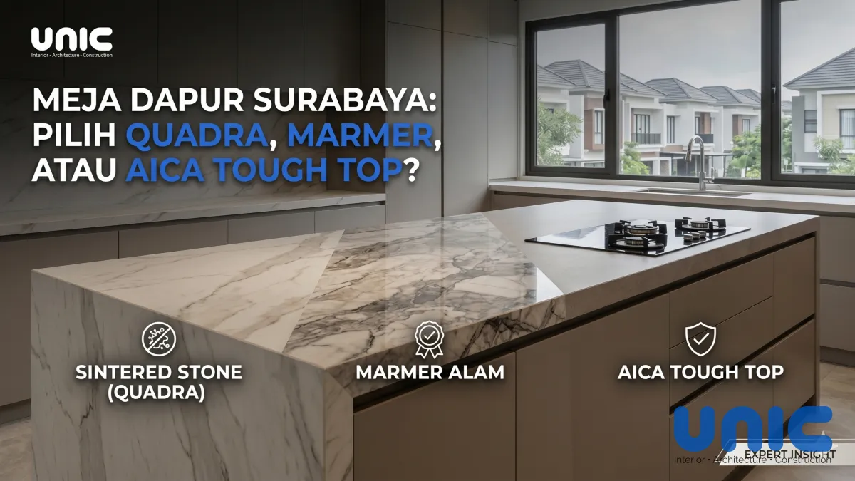 Meja Dapur Surabaya: Pilih Quadra, Marmer, atau Aica Tough Top?