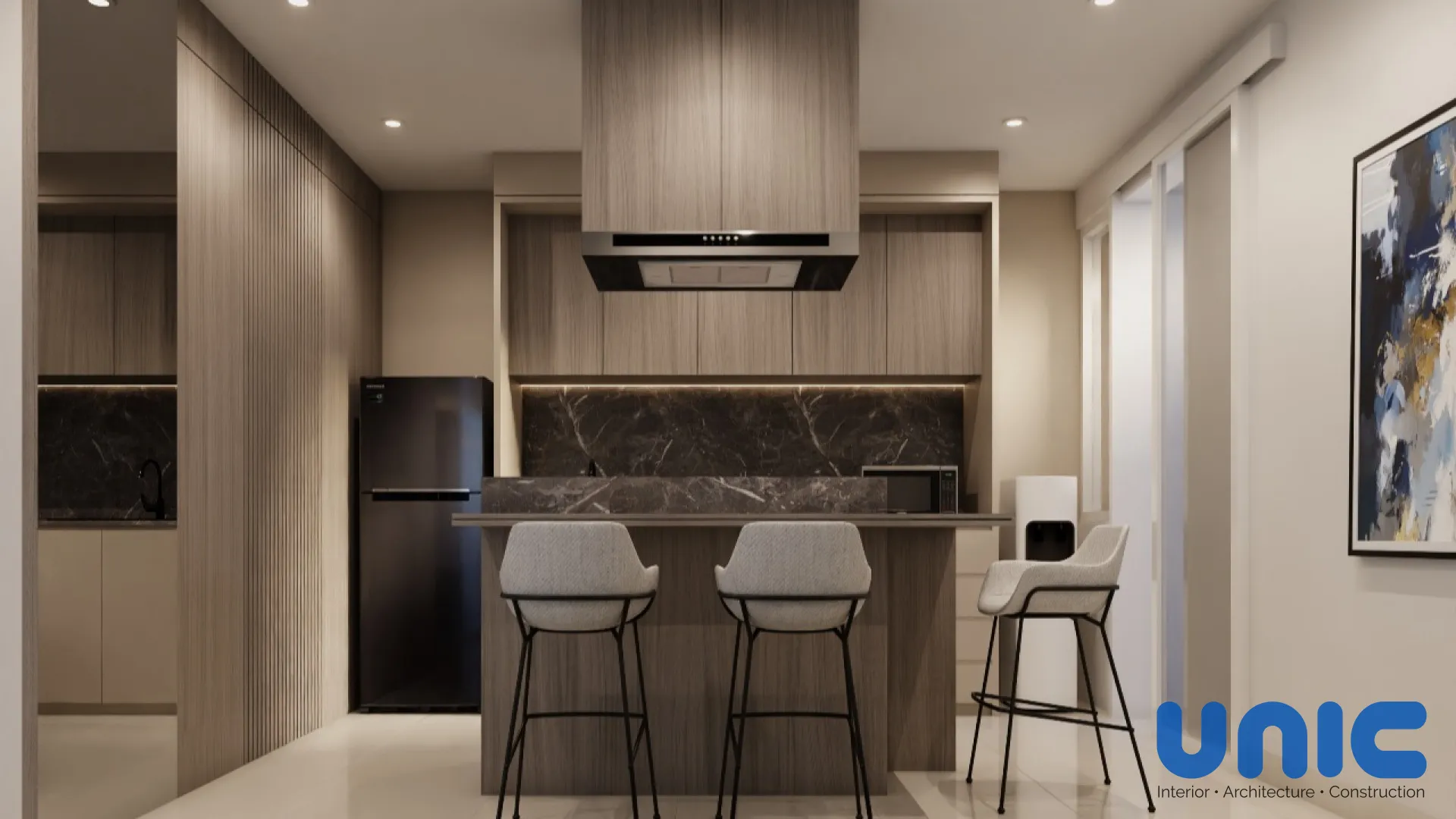 Transformasi Interior Lantai 1 Pakuwon City: Dapur Island Feng Shui & Kamuflase Estetik (Cluster Suvadiva)